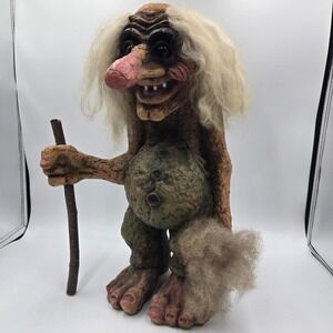 VTG Large Nyform Norwegian Troll Doll with Original Tag 15" tall Rare Folk Art